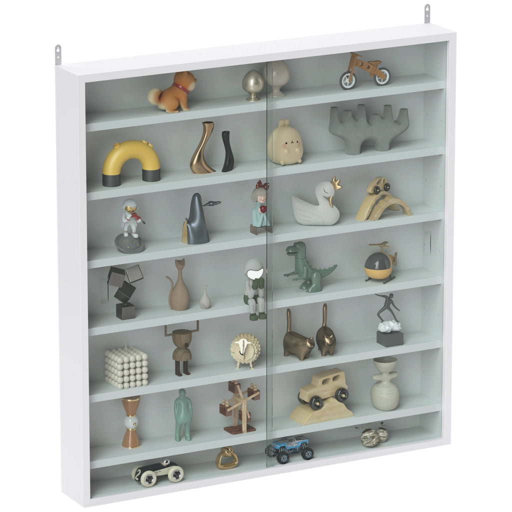 Libreria con ante in vetro ¨C zephmum ¨C Bianco 80x9.5x83 cm
