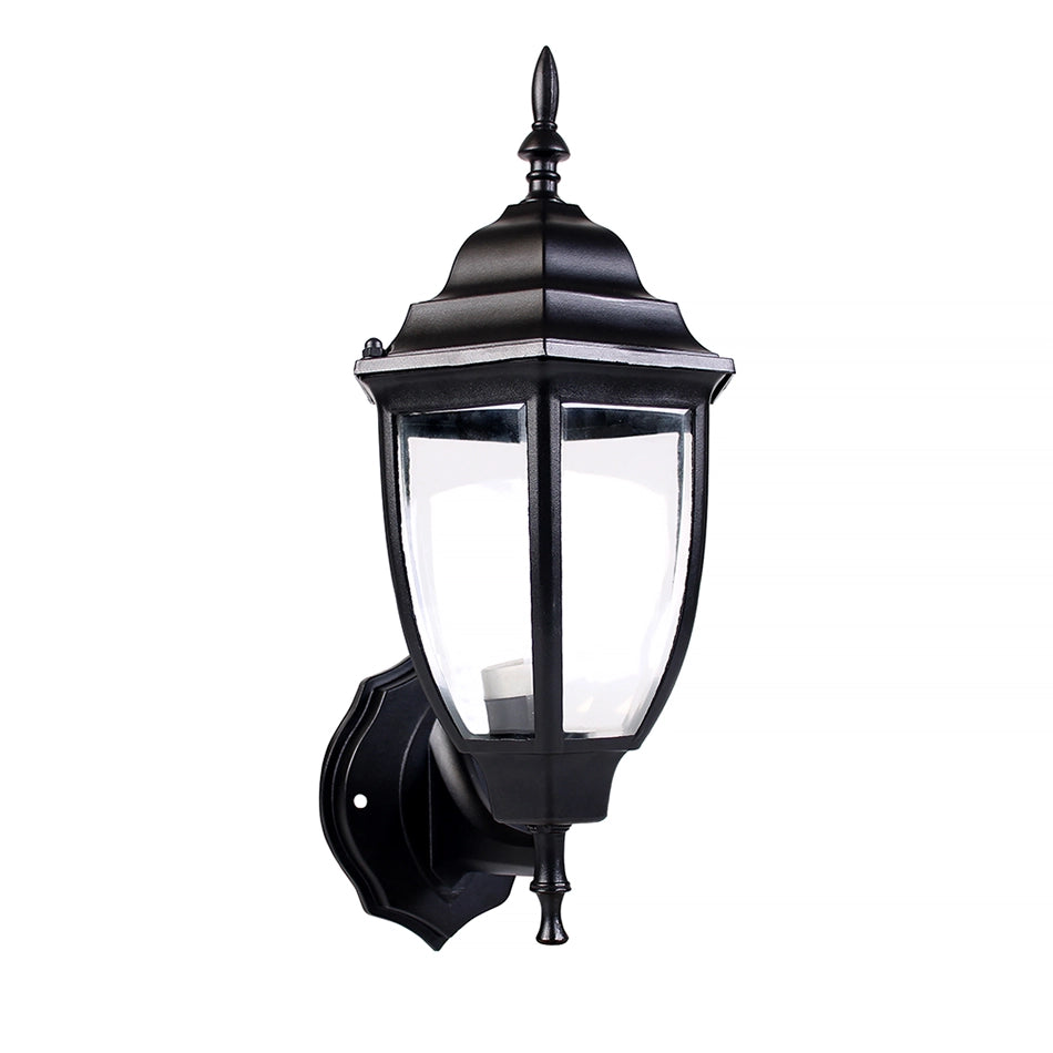 APPLIQUE DA ESTERNO A LANTERNA LAMPADA DA PARETE NERA IP45 CON ATTACCO E27 - ILLUMINAZIONE RETRO