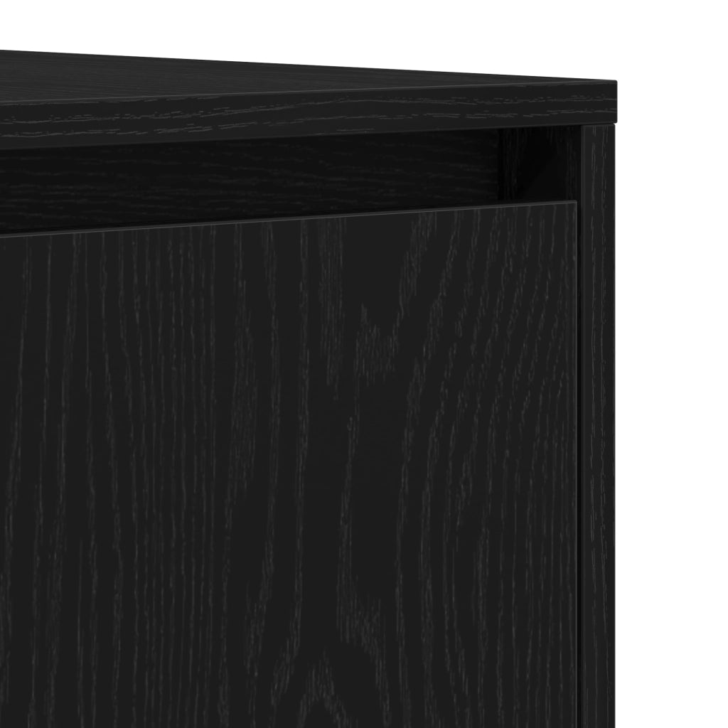 Sideboard Nero Rovere 120x41x75 cm in Legno ingegnerizzato