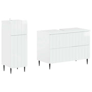 Set di Armadi da Bagno da 2 Pezzi ZWOLLE Bianco Lucido 3417679