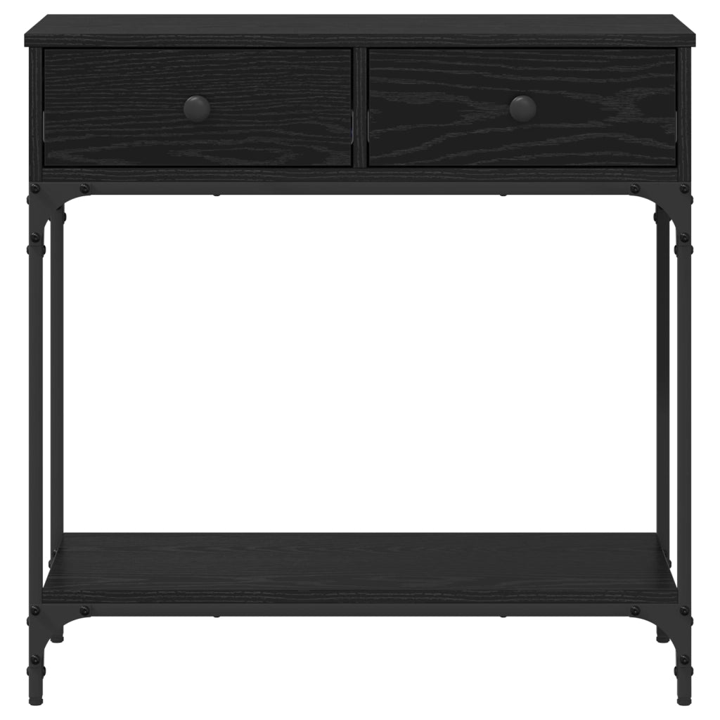 Tavolino Console Rovere Nero 75x34.5x75 cm Legno Ingegnerizzato