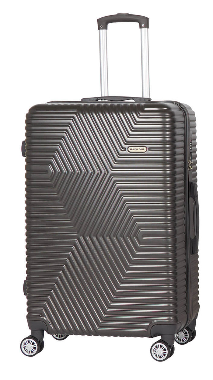 Set 3 Valigie Trolley Rigide in ABS 4 Ruote TSA Ravizzoni Haiti Antracite