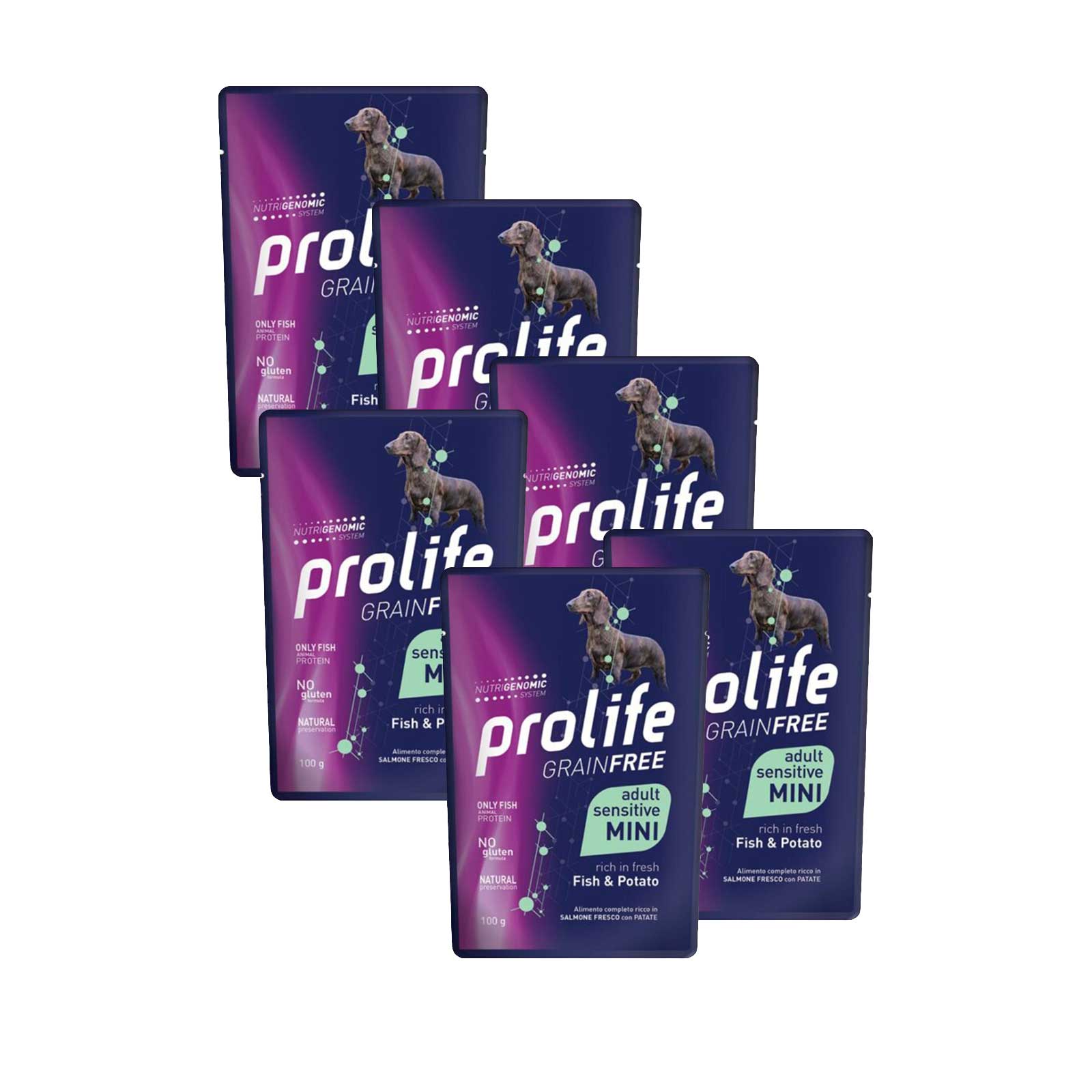 Sensitive Adult mini prolife Pesce e Patate - confezione 10 bustine da 100 gr