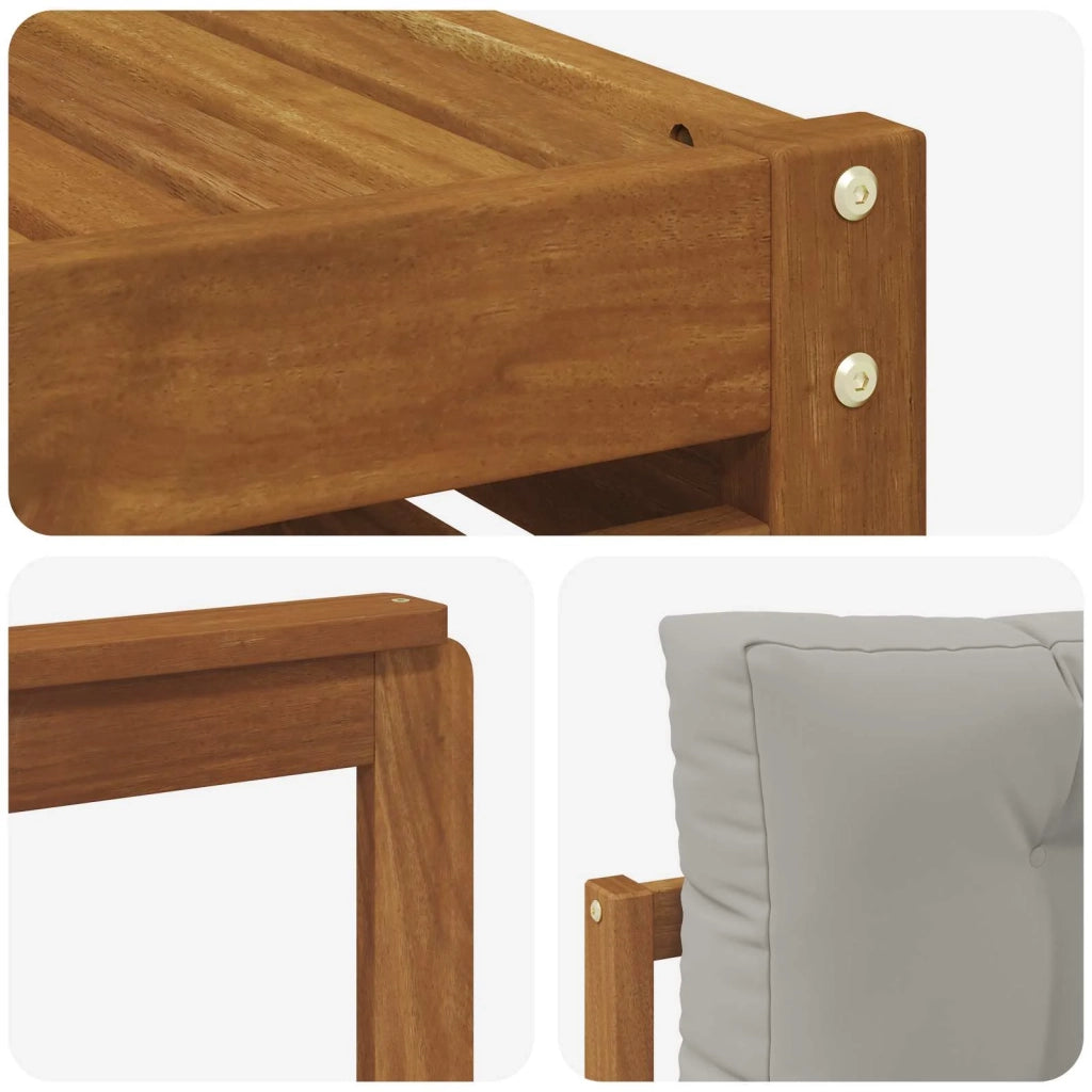 Set di divani da esterno 9 pcs Grigio Naturale e Chiaro