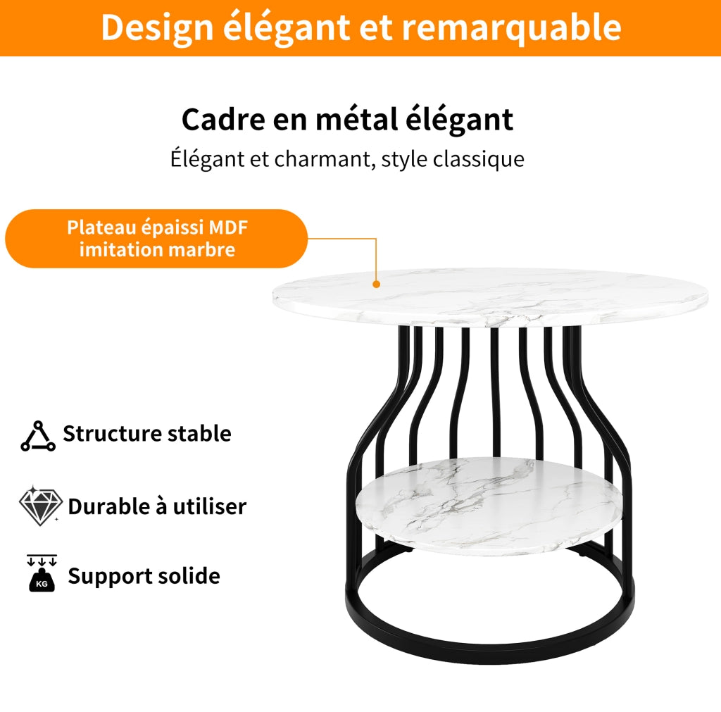 Set tavolo da pranzo rotondo 80 cm con 4 sedie in velluto