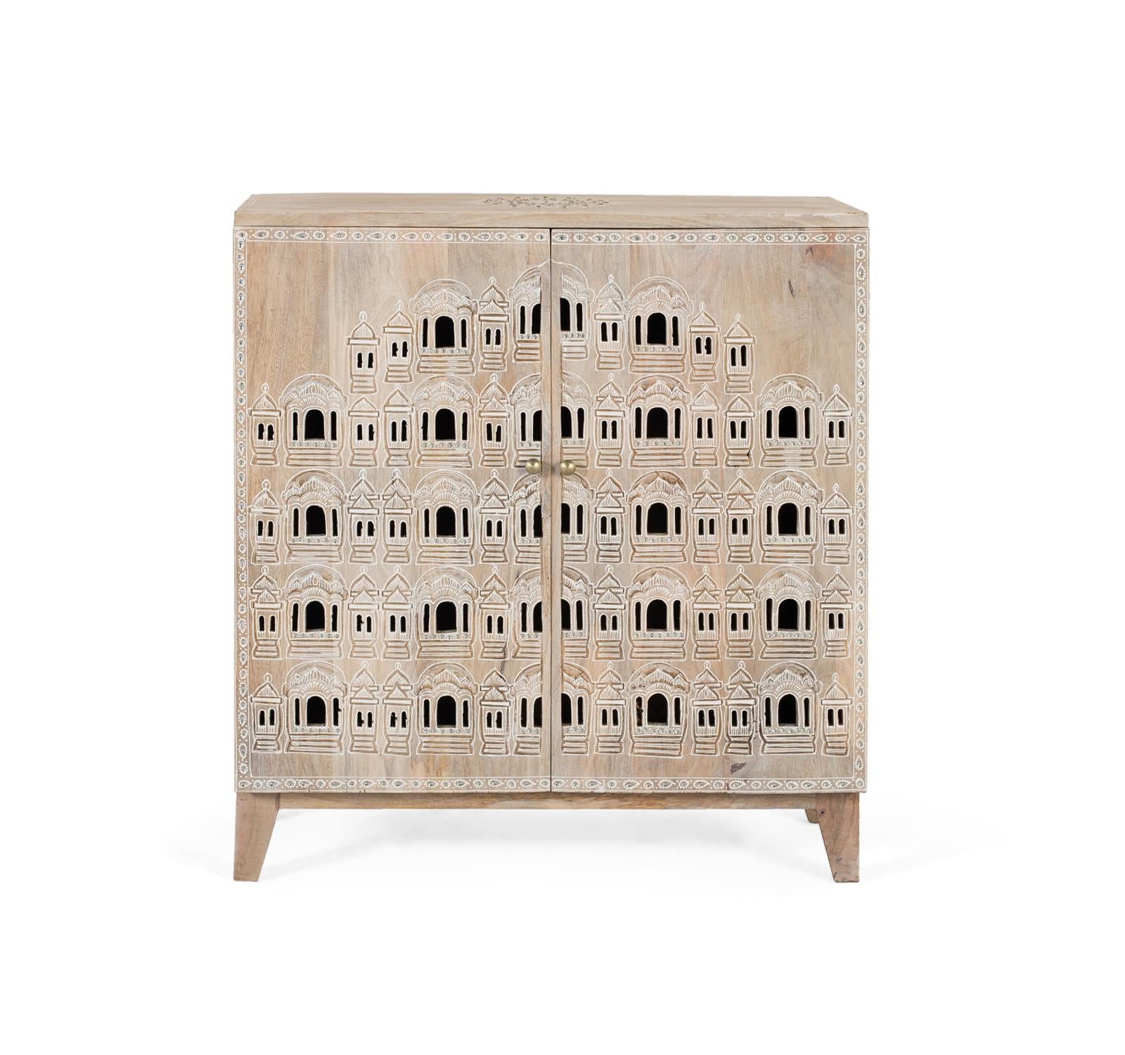 Credenza intagliata a mano in legno di mango