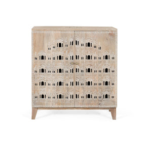 Credenza intagliata a mano in legno di mango