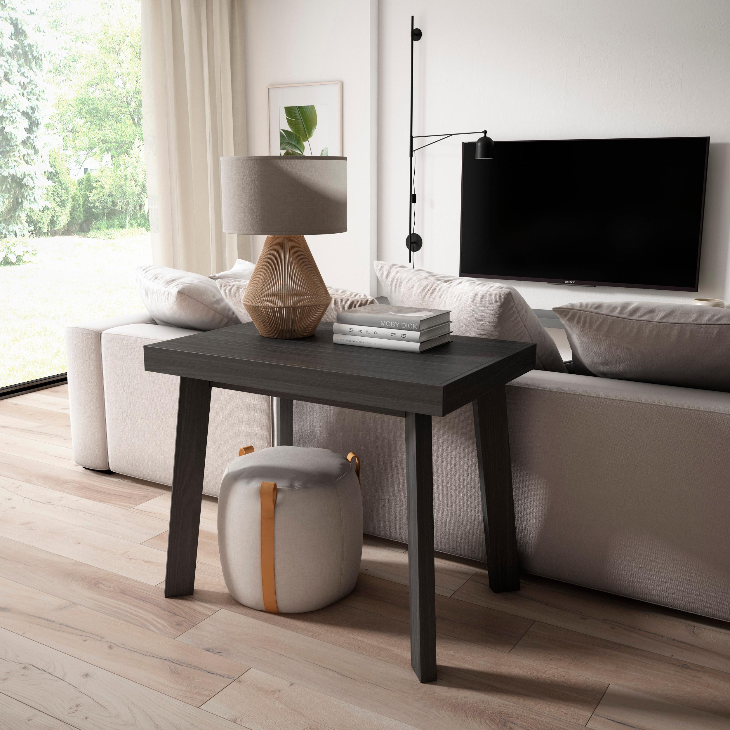 Consolle allungabile, 180x90x73cm, Per 8 persone, Gambe in legno, Nero RF3004