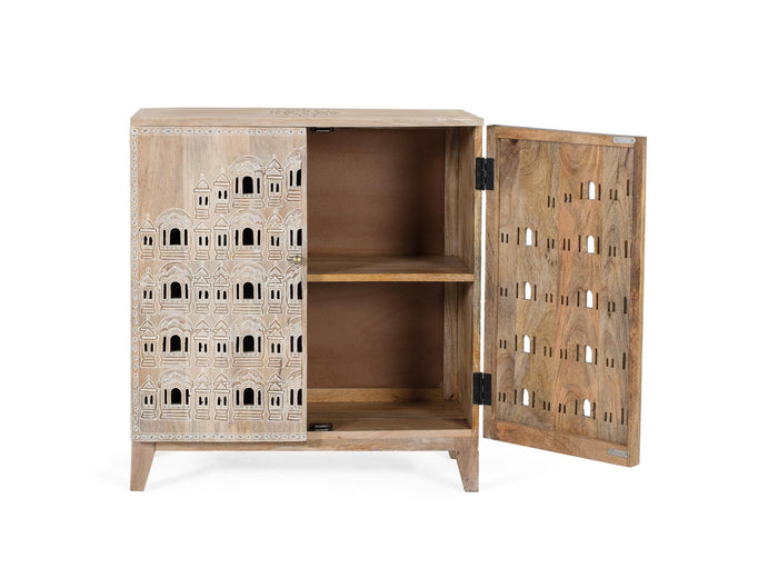 Credenza intagliata a mano in legno di mango