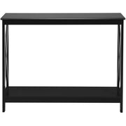 Tavolo consolle multifunzionale 100 x 30 x 80 cm con ripiano aperto stile industriale MDF nero 20_0013843