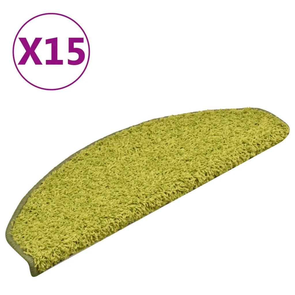 Tappetini per scale 15 pz 65x21x4 cm Verde Semicircolari Grandi 322383
