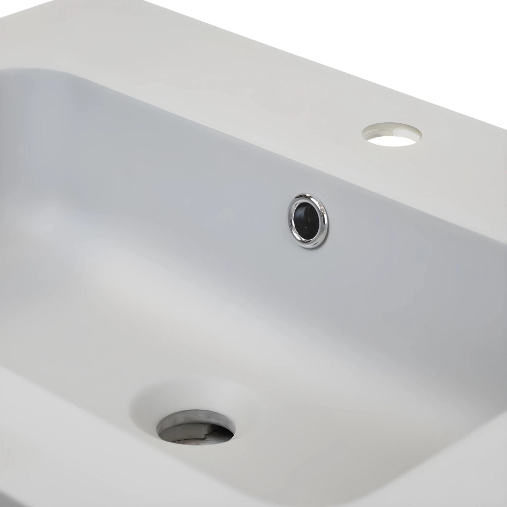 Lavabo ad incasso mineral marmo colore grigio cenere mobile composizione bagno *** misure 91x46 cm, confezione 1