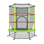 Tappeto elastico per bambini con rete di sicurezza in acciaio resistente, Tappeto elastico con struttura Verde