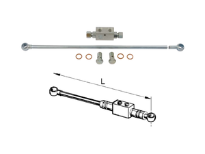 Valvola di blocco doppio effetto 1/2 gas lunghezza 500mm con tubi e raccordi