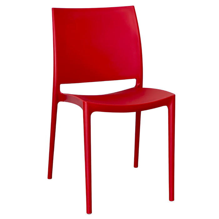 Sedia da sala da pranzo altea in plastica colore rosso modello confort