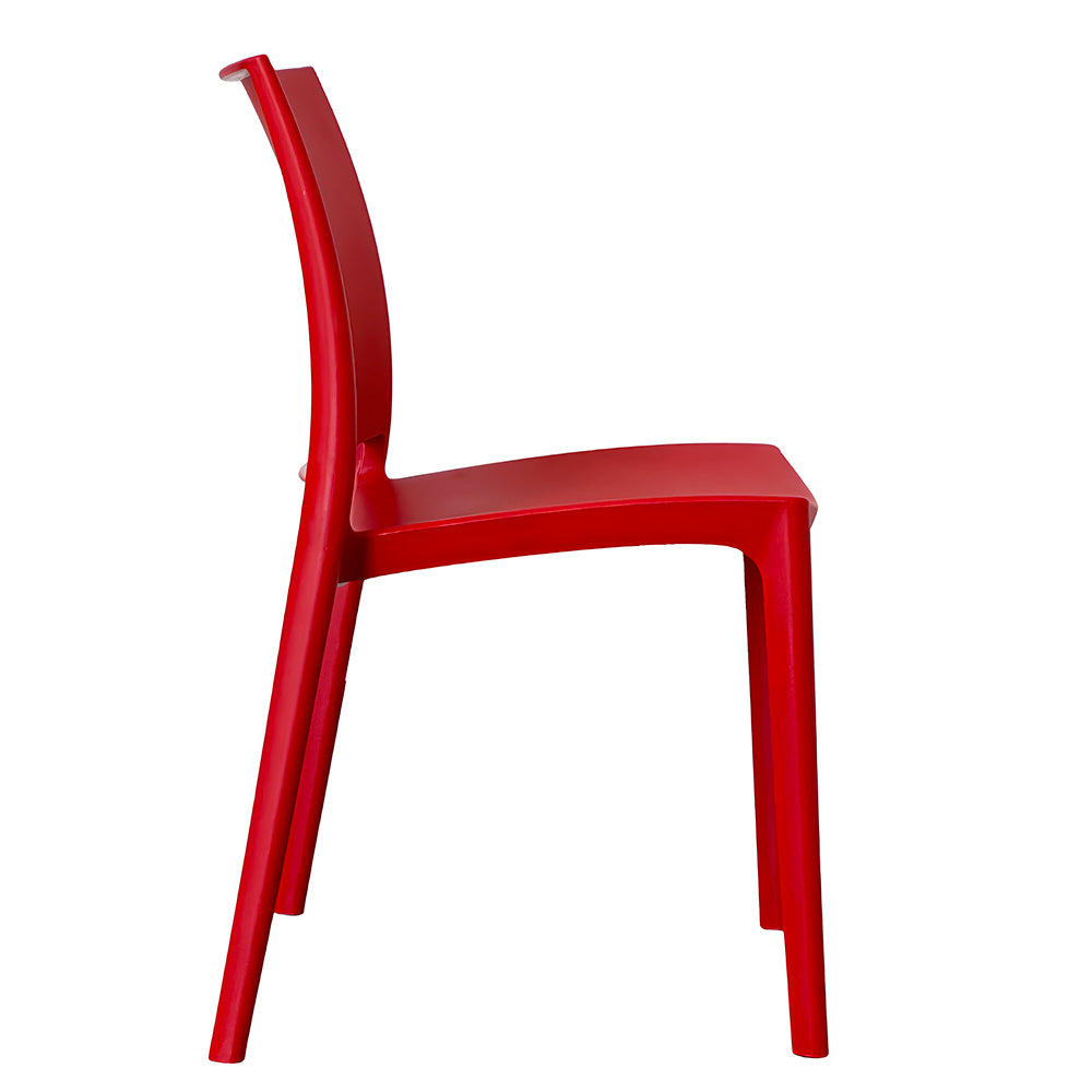 Sedia da sala da pranzo altea in plastica colore rosso modello confort