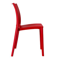 Sedia da sala da pranzo altea in plastica colore rosso modello confort