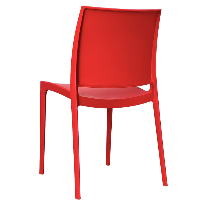 Sedia da sala da pranzo altea in plastica colore rosso modello confort
