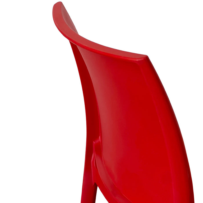 Sedia da sala da pranzo altea in plastica colore rosso modello confort