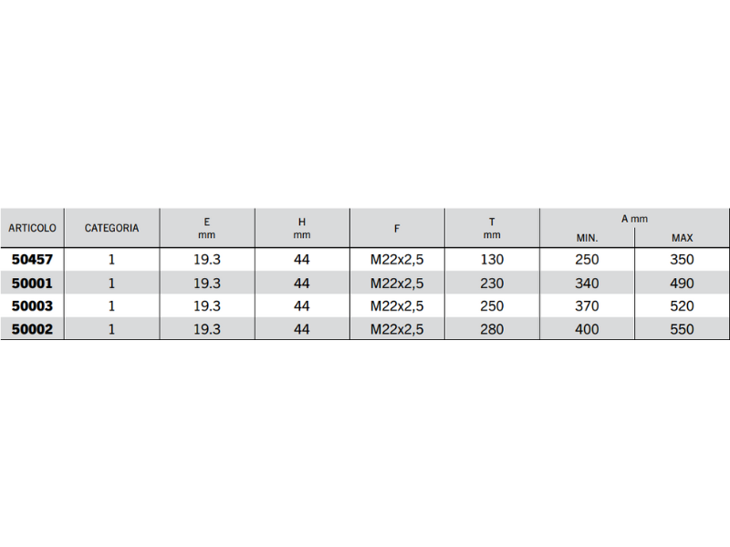 Braccio terzo punto meccanico C1 filetto M22x2.5 completo - 50003