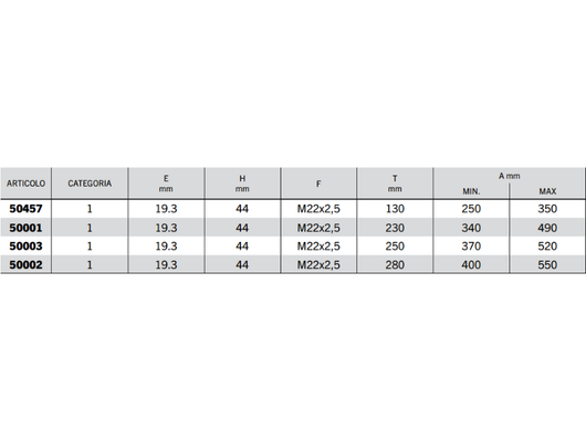 Braccio terzo punto meccanico C1 filetto M22x2.5 completo - 50001