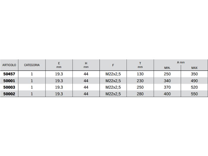 Braccio terzo punto meccanico C1 filetto M22x2.5 completo - 50001