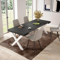 Consolle allungabile, 58 fino 222x90x73cm, Per 10 persone, Gambe in legno, Nero RF2800