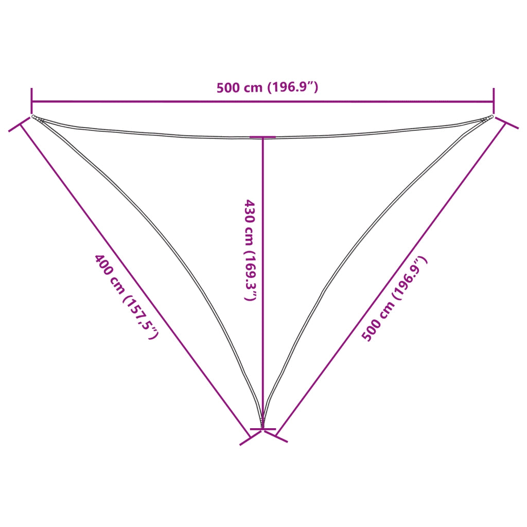 Vela Ombreggiante-Parasole a vela Oxford Triangolare 4x5x5 m Crema