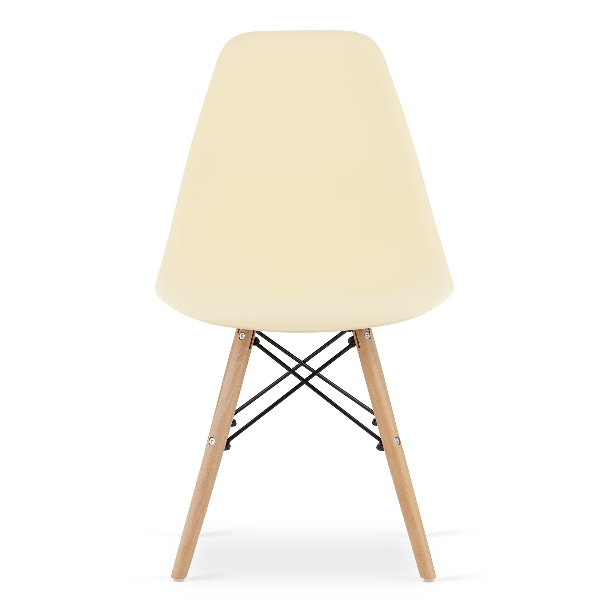 Sedia Valora OSAKA color crema con gambe naturali per soggiorno x2