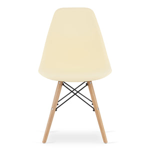 Sedia Valora OSAKA color crema con gambe naturali per soggiorno x2