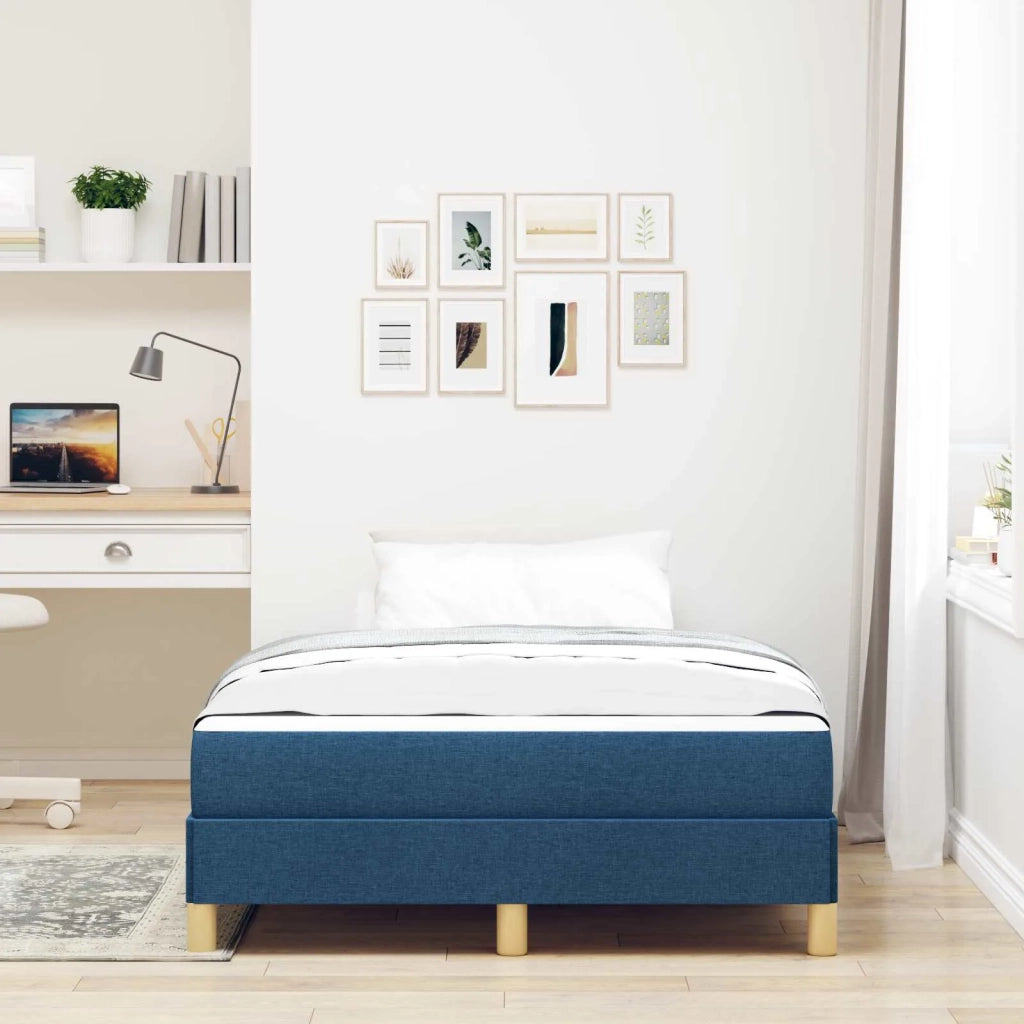 Letto a molle con materasso Blu 120 x 190 cm Tessuto 3398555