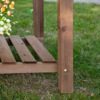 Letto per Orto Rialzato in Legno con Ripiano Pieghevole e Mensola Inferiore, 123x54x80cm