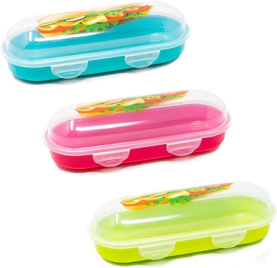 Porta sandwich - Contenitore per pasti - 1 unità - Senza BPA - 9,5x23x6,75cm