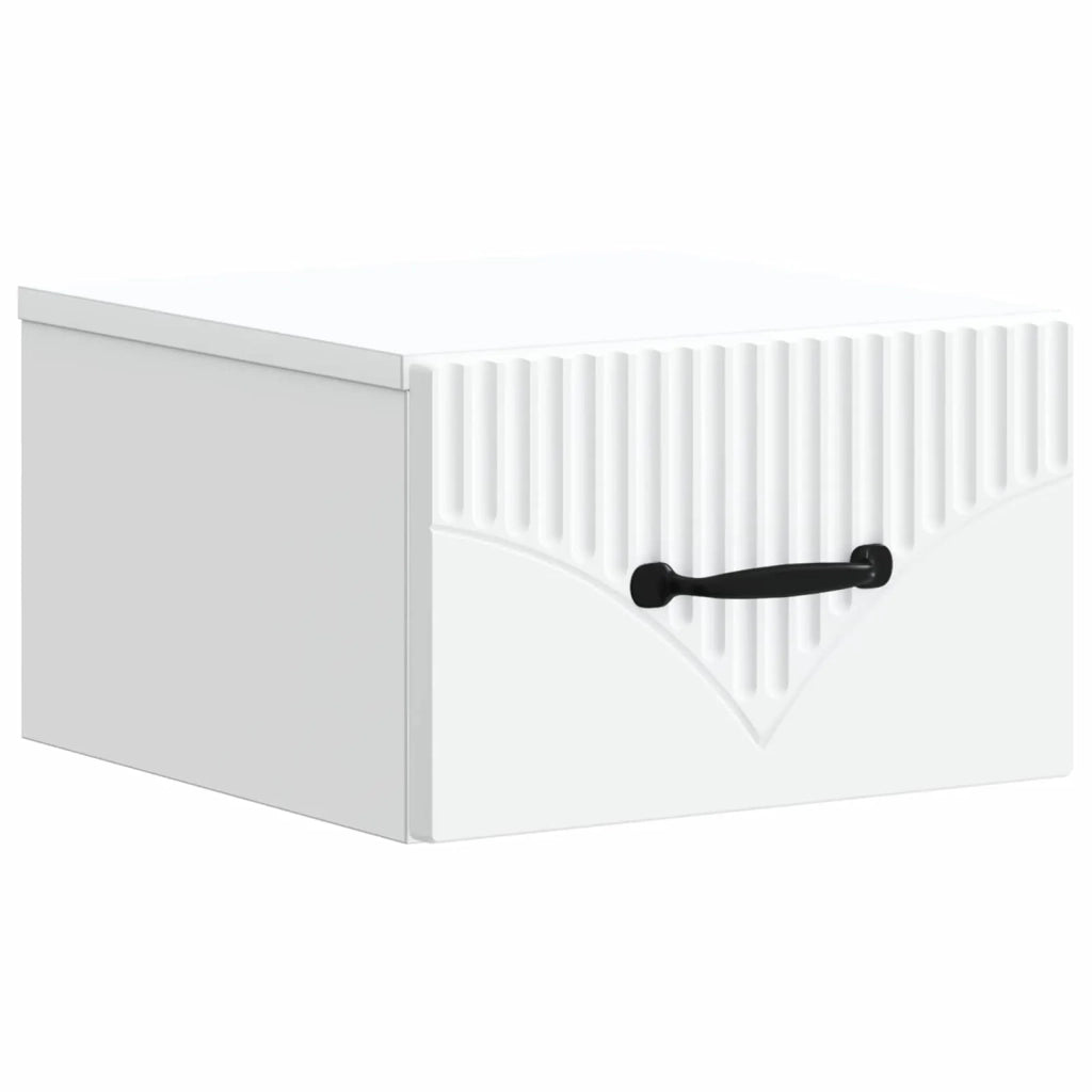 Mobiletto da notte a muro 2 pz Bianco 34,5 x 33 x 20 cm 898936