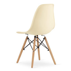 Sedia Valora OSAKA color crema con gambe naturali per soggiorno x2
