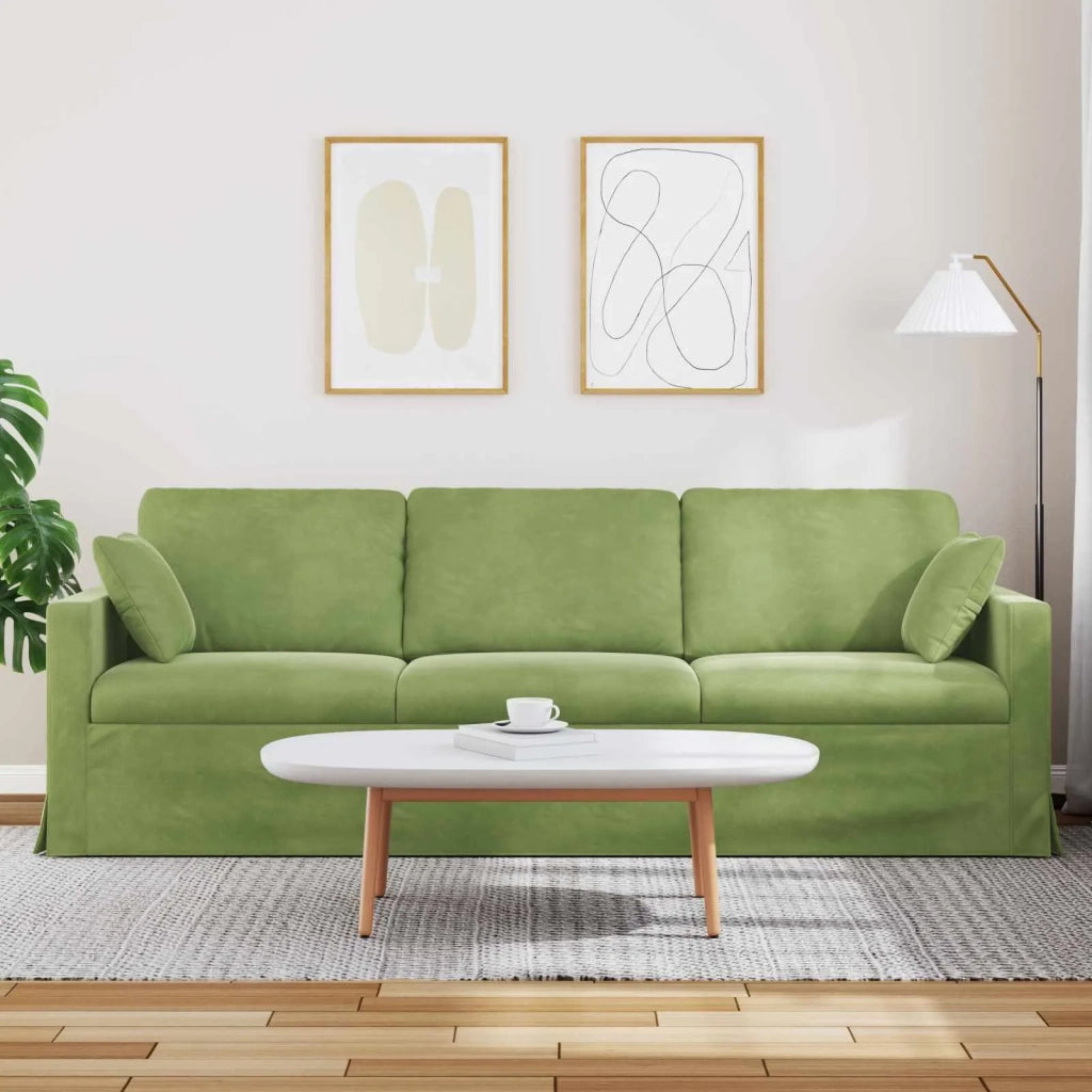 Divano Verde chiaro 228 x 78 x 80 cm Velluto