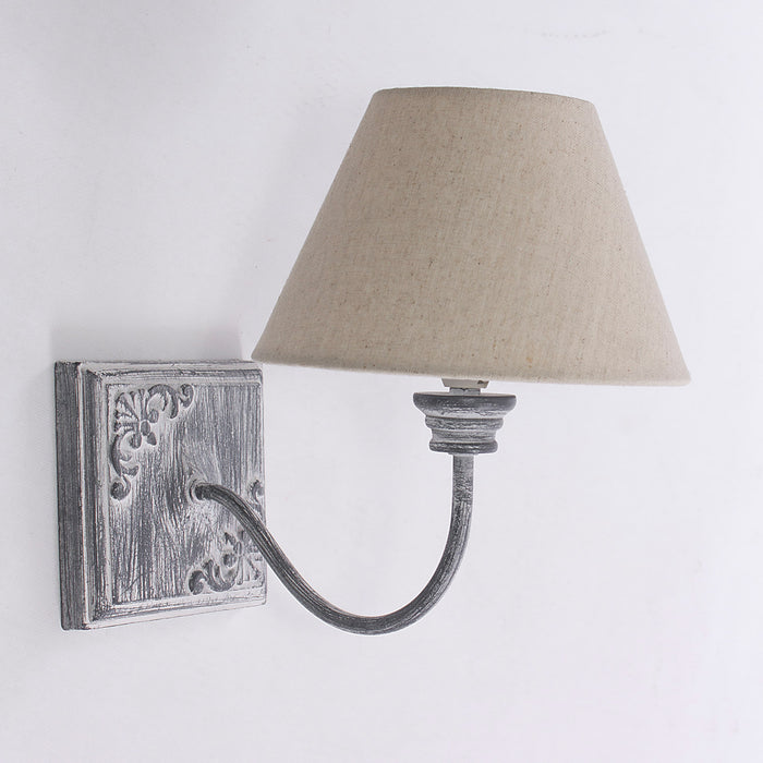 Applique da Parete 13x23xH19 cm in MDF Design Shabby Grigia