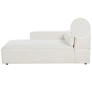 Chaise Lounge destra Rivestimento in bouclé bianco Gambe sintetiche Soggiorno moderno a sinistra