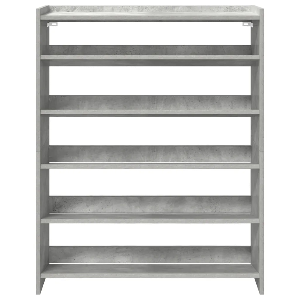 Scarpiera Grigio Cemento 80x25x100 cm in Legno Multistrato 859899