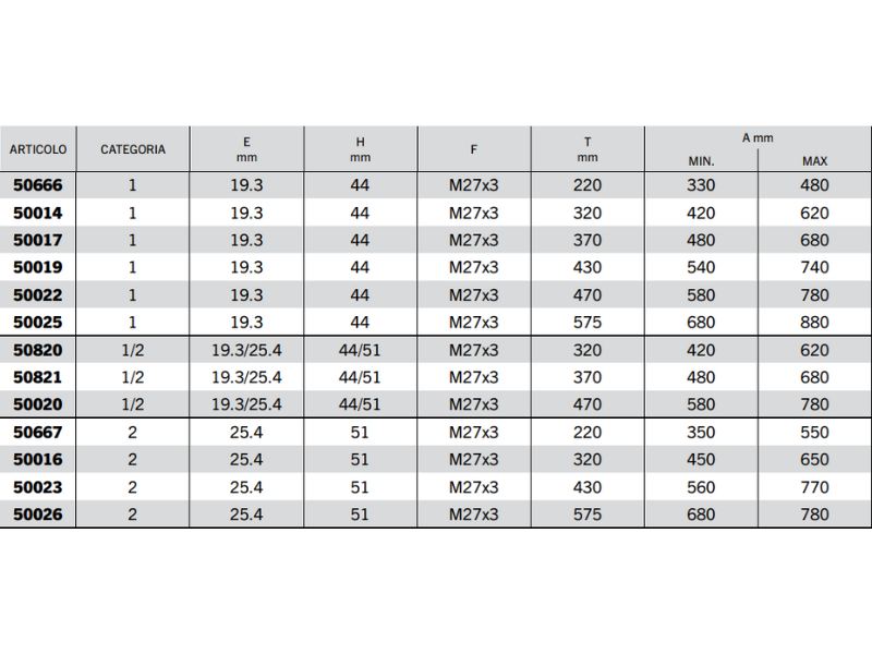 Braccio terzo punto meccanico C1 filetto M27x3 completo - 50821