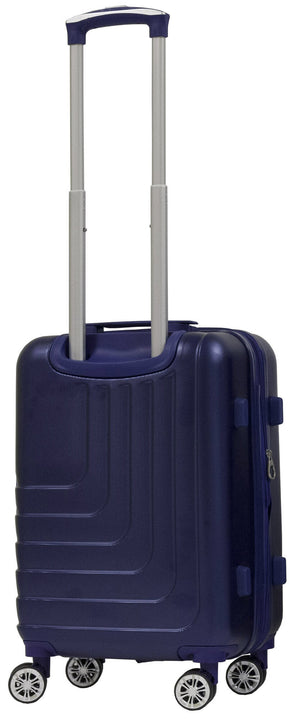 Set 3 Valigie Trolley Rigide in ABS 4 Ruote TSA Ravizzoni Titanio Blu