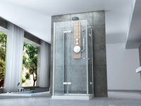 Box doccia Cristallo 8 MM frameless tre lati fisso piu' apertura doppio battente - Misura: 70 x 90 x 70 x h195