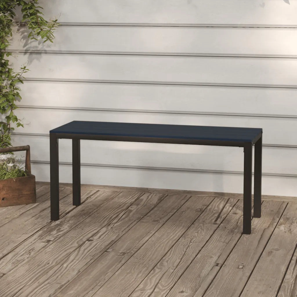 Panchina da Giardino | Panca da Giardino 110 cm Nera in Acciaio e WPC