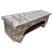 Mobile basso artigianale in legno 165-175x45x57h cm
