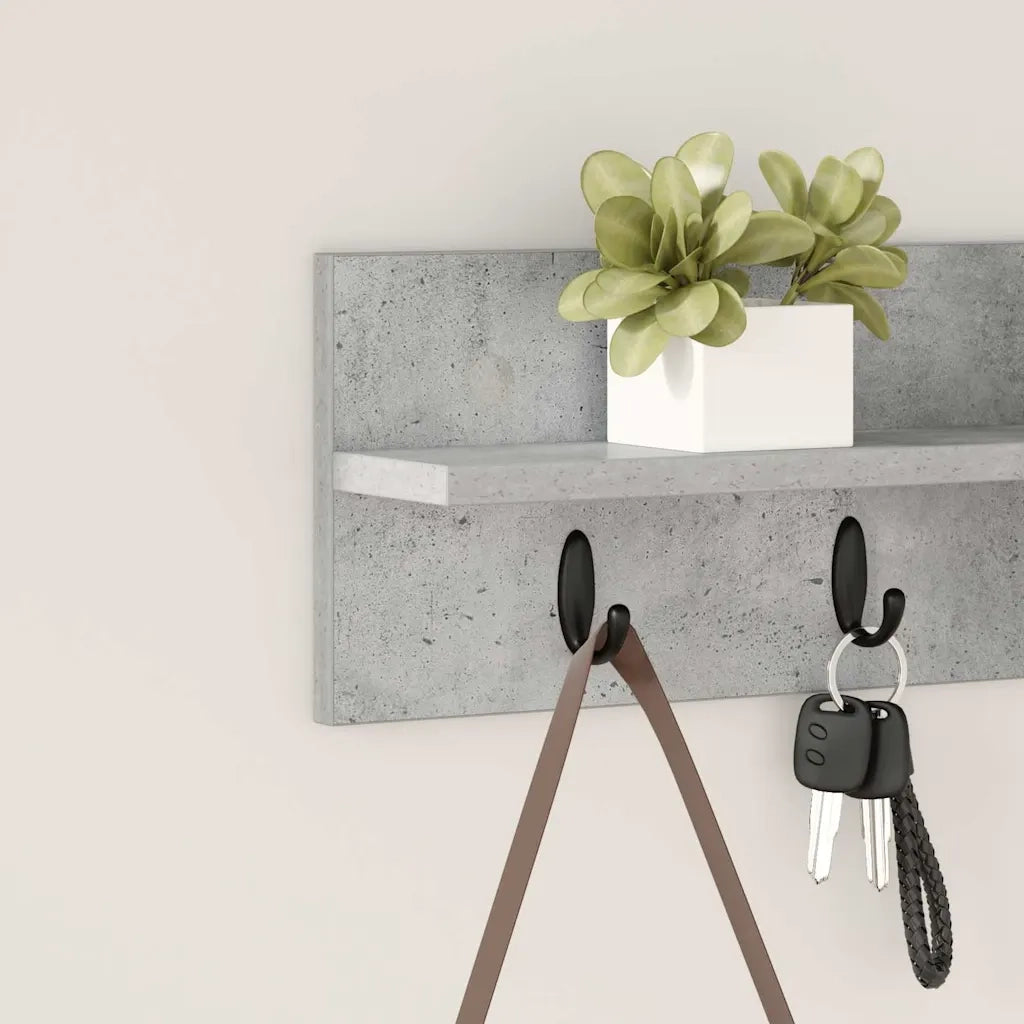 Appendiabiti a muro Grigio cemento 60 x 10,5 x 18 cm 874390