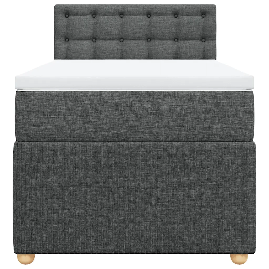 Giroletto a Molle con Materasso Grigio Scuro 90x190 cm Tessuto