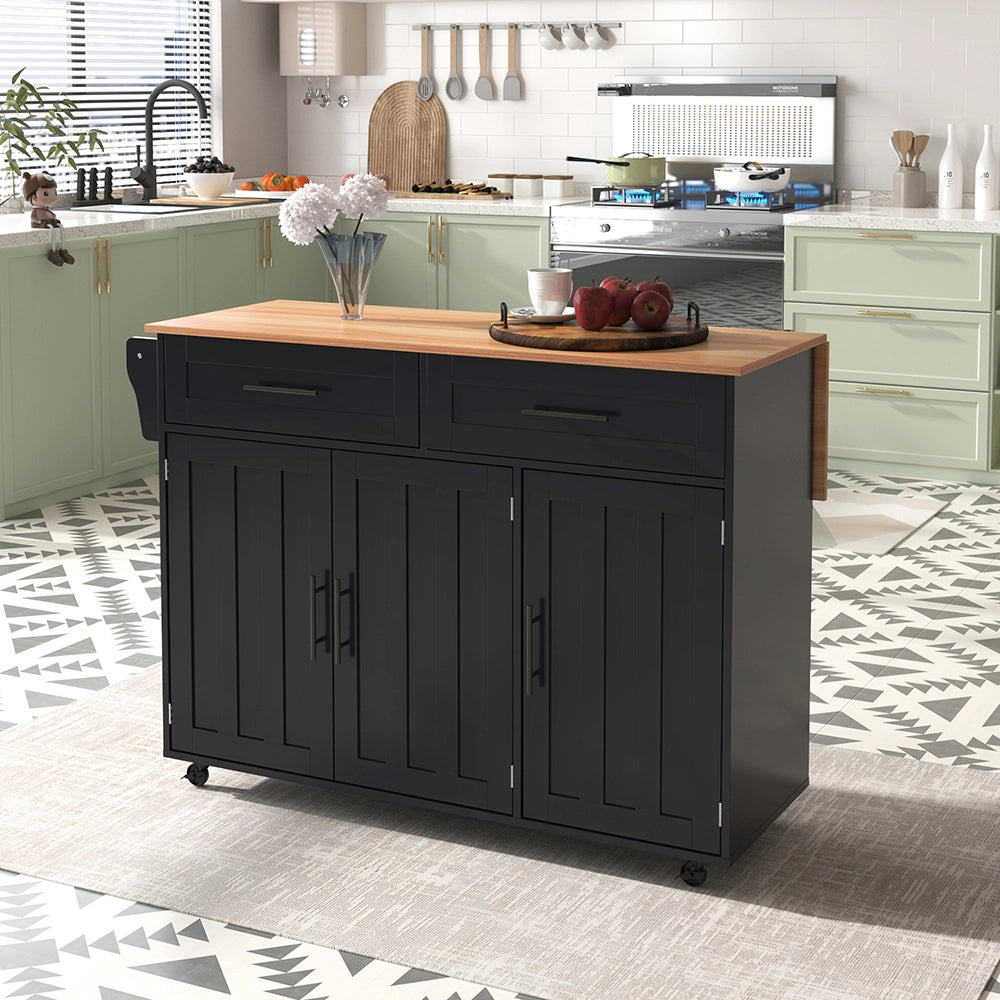 Buffet con piano ribaltabile - Xylo - 129x46x91cm nero 2 cassetti