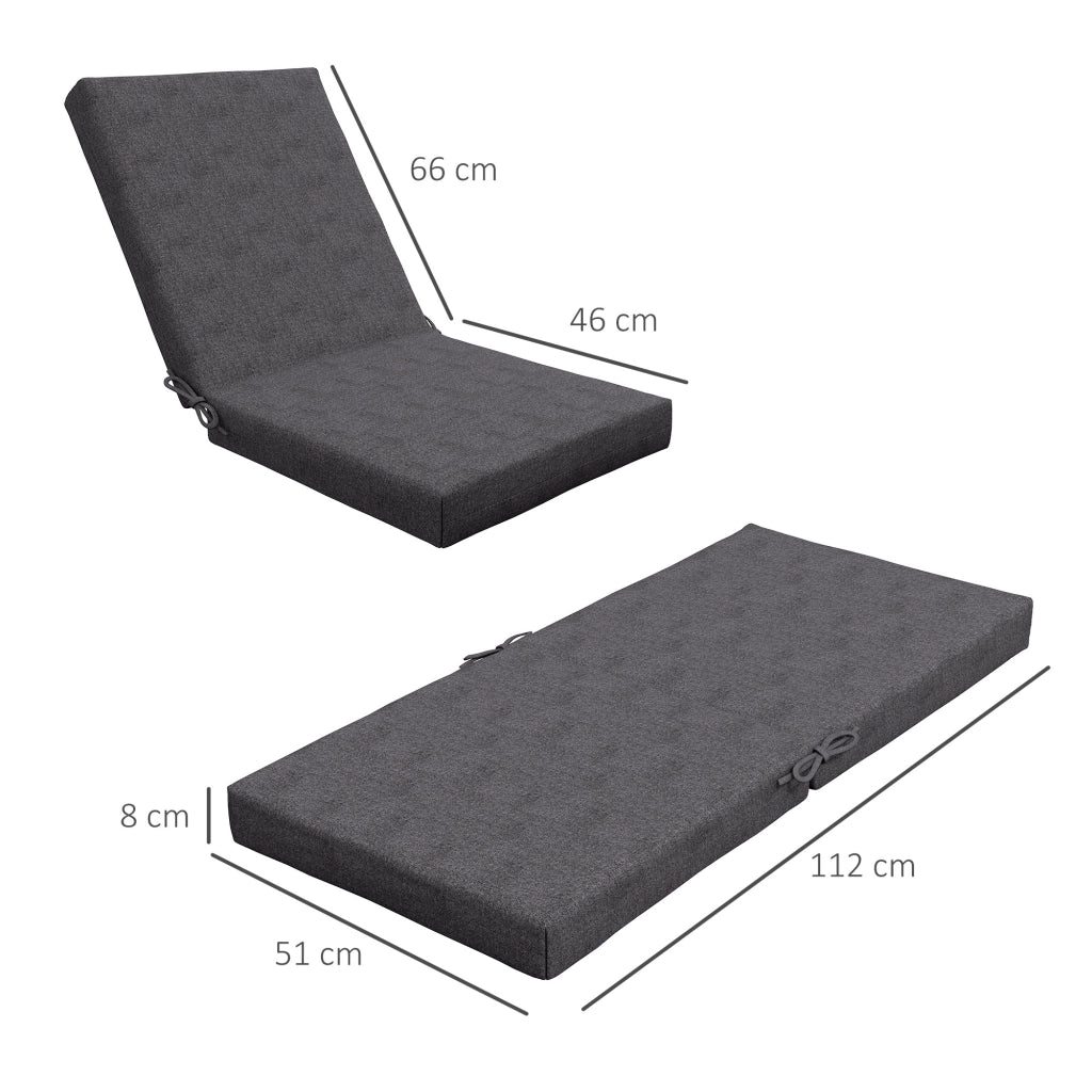 Cuscini per poltrona da giardino ¨C zephmum ¨C 2 pezzi, grigio scuro, 112x51 cm