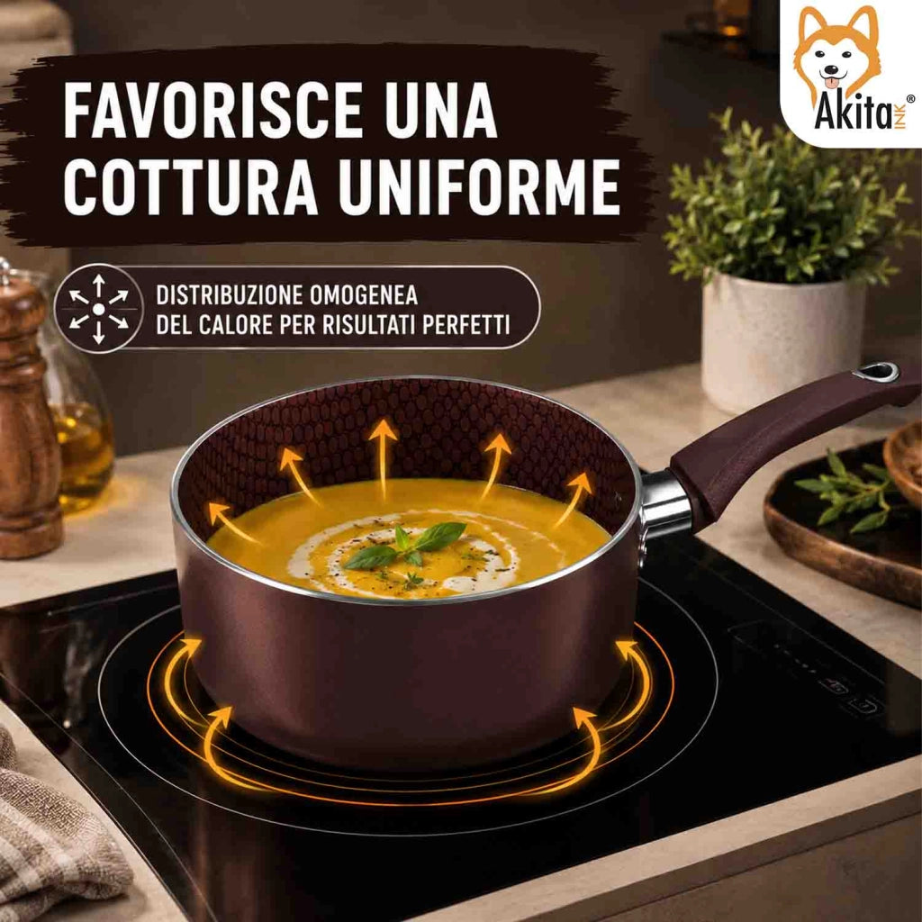 Akitaink Casseruola 16 cm Induzione Marrone