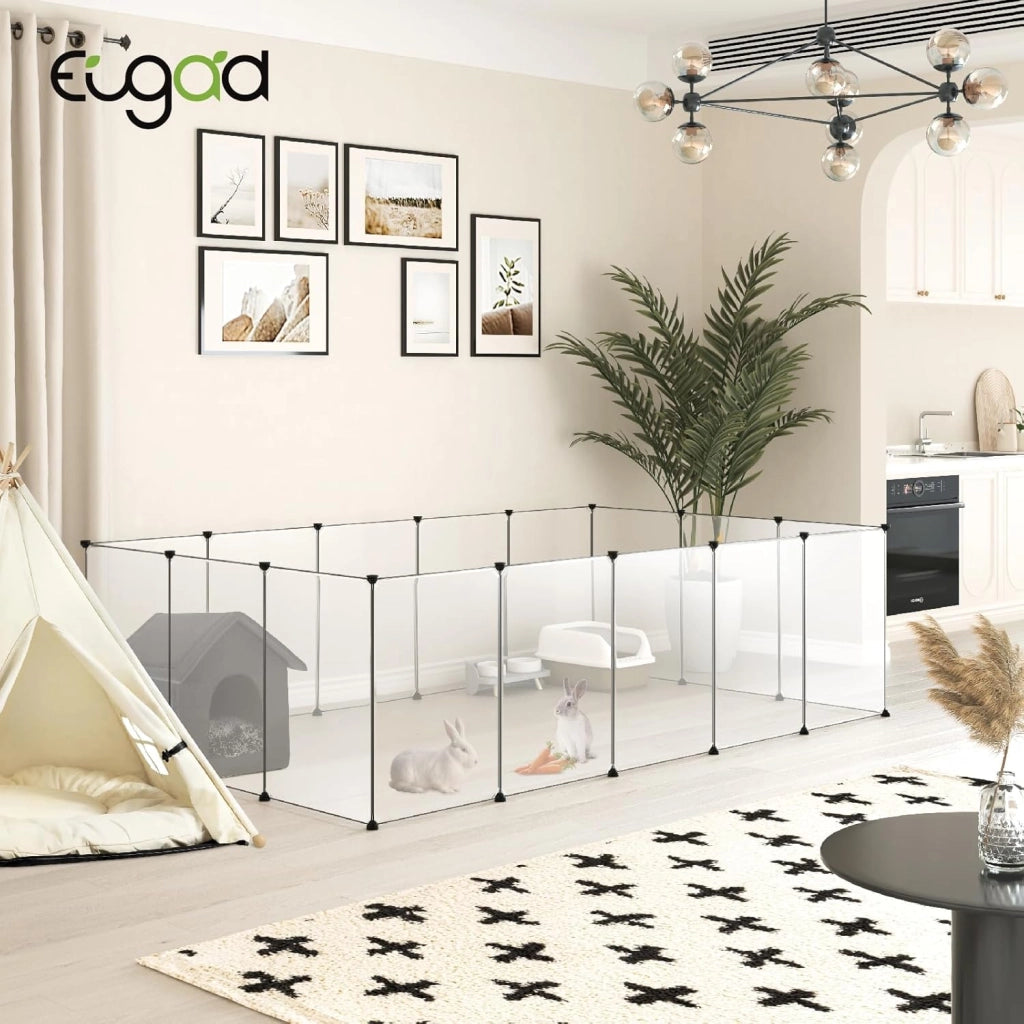 Recinto coniglio in plastica, parco per porcellini d'India 302x102x72cm